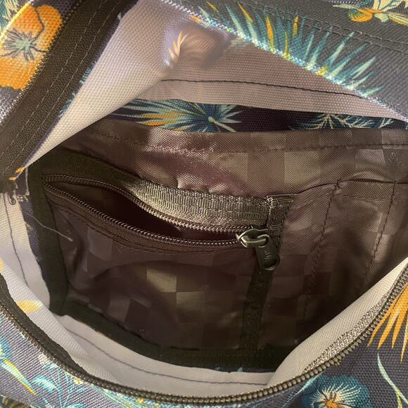 VANS Off The Wall Floral Print Backpack Double Straps Multi Pockets Blue - Picture 6 of 7